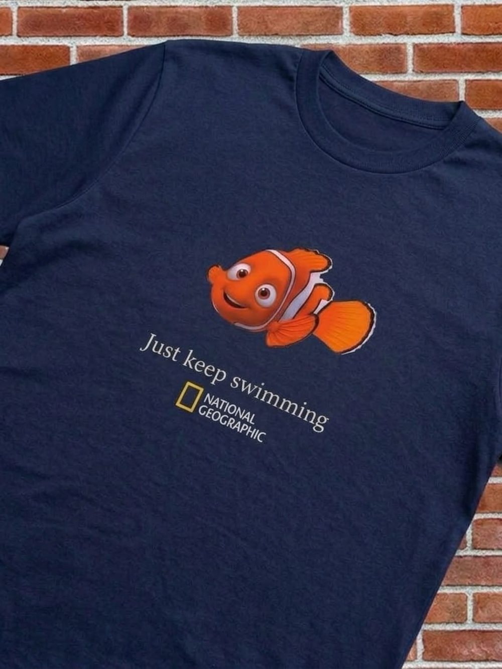 National Geographic "Just Keep Swimming" Navy Tee with Clownfish